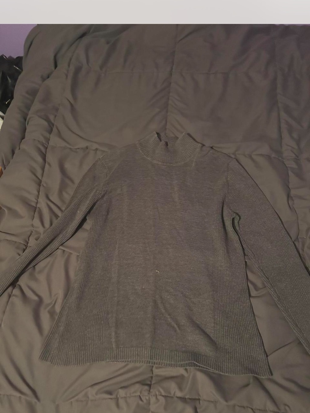 Worthington Gray Ribbed Mock Neck Sweater
